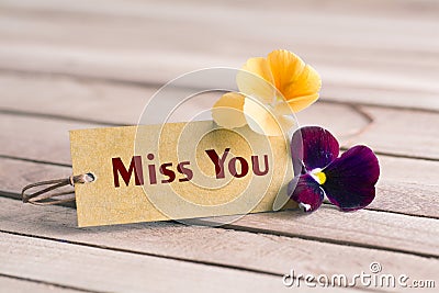 Miss you tag Stock Photo