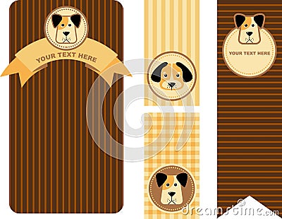 Tag with the dogs Vector Illustration