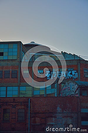 Tag: freaks at nightfall on a abandoned building Stock Photo