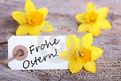 Tag with Frohe Ostern Stock Photo