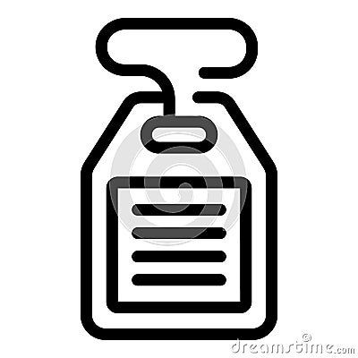 Tag text calling icon outline vector. Baggage plane Stock Photo