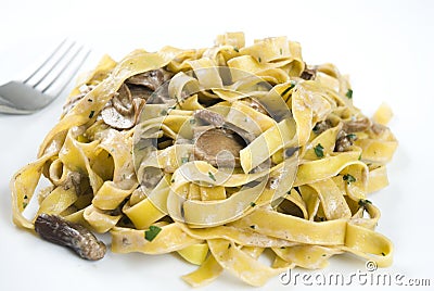 Tagliatelle ai funghi porcini Stock Photo