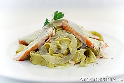 Tagliatelle with veal Stock Photo