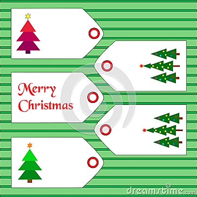 Tags with christmas items Vector Illustration