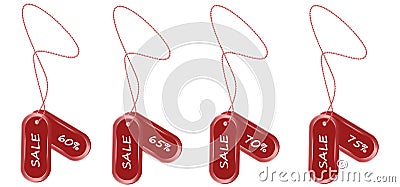 Tags with percentage discount Vector Illustration