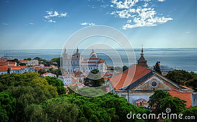 Tagus rivier, view from the castle Stock Photo