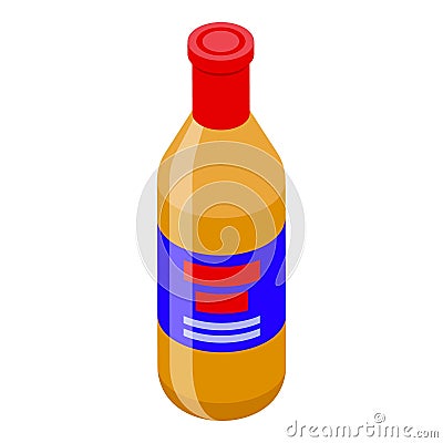 Tahini bottle plastic icon isometric vector. Cooking paste Vector Illustration