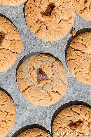 Tahini Cookies with walnut Stock Photo