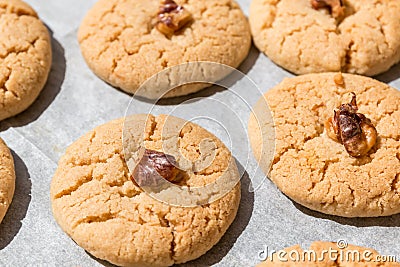 Tahini Cookies with walnut Stock Photo