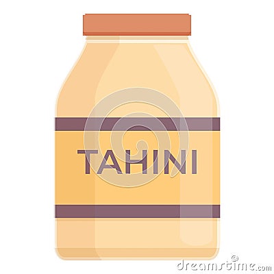 Tahini paste icon cartoon vector. Cuisine food Vector Illustration