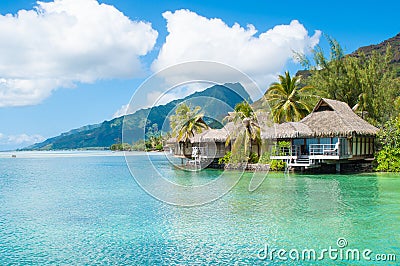 Tahiti Bungalows Stock Photo