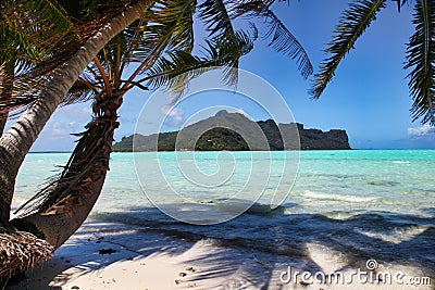 Maupiti beach, Tahiti island, French polynesia, close to Bora-Bora Stock Photo