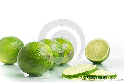 Tahiti Lemon Sliced. Stock Photo