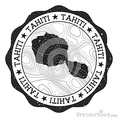 Tahiti outdoor stamp. Vector Illustration