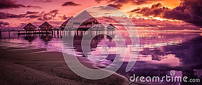 Tahiti sunset Stock Photo