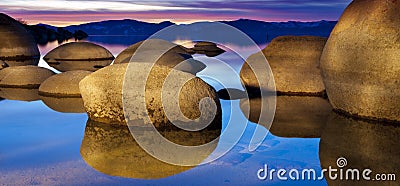 Tahoe Sunset at Sand Harbor Stock Photo