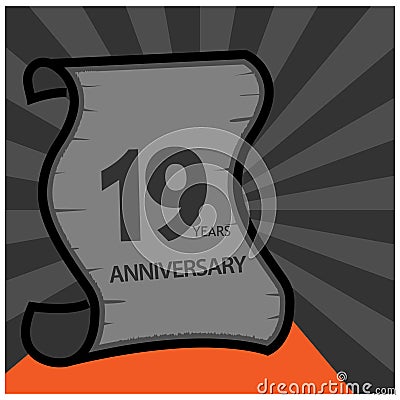 Nineteen years anniversary. anniversary template design for web, game ,Creative poster, booklet, leaflet, flyer, magazine, invitat Vector Illustration