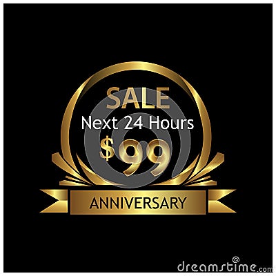 Anniversary sale banner. Vector illustration. Vector Illustration