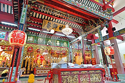 Many Thais of Chinese descent flock to the Tai Hong Kong shrine to pray for good health, protection & wealth, Chinatown, Bangkok Editorial Stock Photo