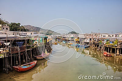 Tai O fishing village, Hong Kong Editorial Stock Photo