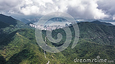 Tai tam reservoir aerial view Stock Photo