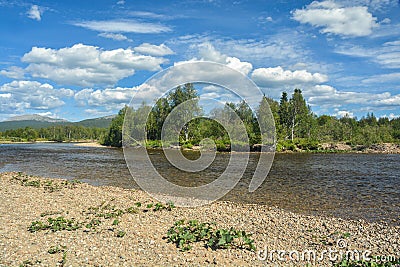 Taiga river Shchugor in the national Park Yugyd VA Stock Photo