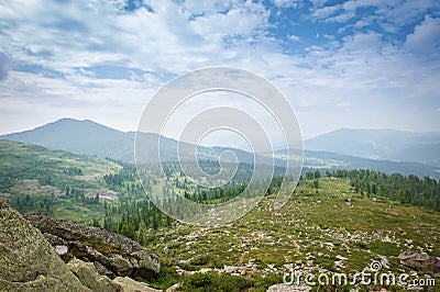 Taiga. Siberia. Mountain landscape. Stock Photo