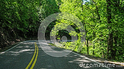 The Tail of the Dragon in North Carolina and Tennessee Stock Photo