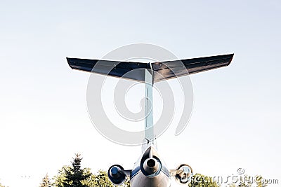 The tail of a large passenger aircraft Stock Photo