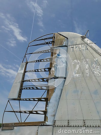 Tail of the old aircraft Stock Photo