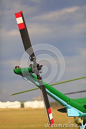 Tail propellerof of the helicopter Stock Photo