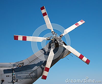 Tail rotors of a combat helicopter Stock Photo