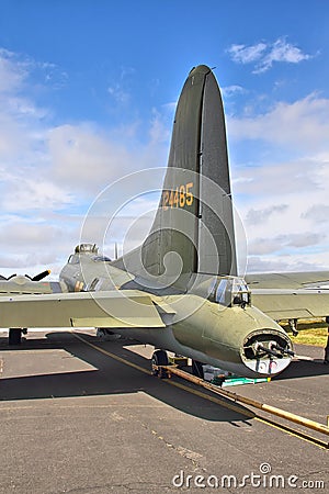 Tail section of a B-17 Flying Fortress Editorial Stock Photo