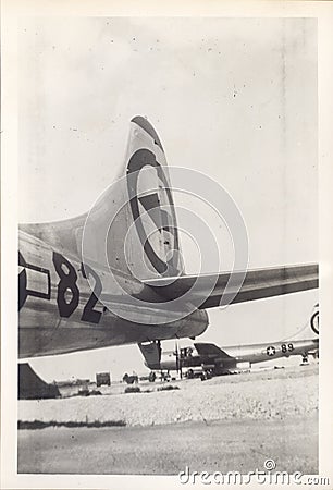 Tail of the World War II bomber Enola Gay on Tinian Island Editorial Stock Photo