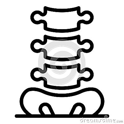 Tailbone and spine icon, outline style Vector Illustration