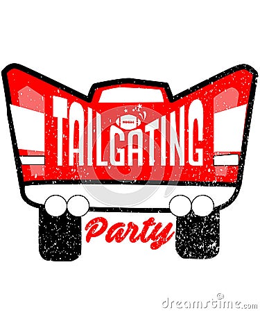 Tailgating party pickup truck graphic Stock Photo