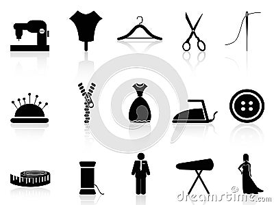 Tailor icons set Vector Illustration