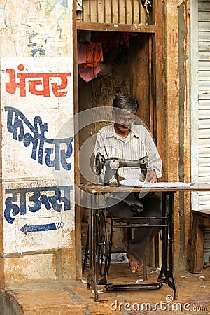 Tailor in Jaisalmer Editorial Stock Photo