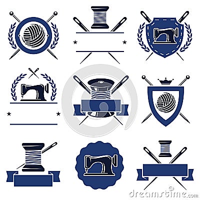 Tailor labels set. Vector Vector Illustration