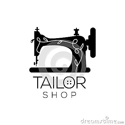 Tailor vector logo. Sewing machine logo template. Fashion logo. Sewing machine vector icon Vector Illustration