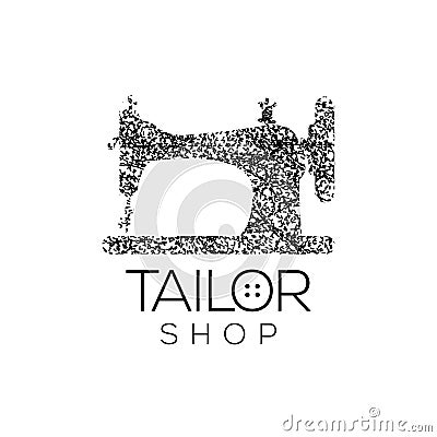 Tailor vector logo. Sewing machine logo template. Fashion logo. Sewing machine vector icon Vector Illustration