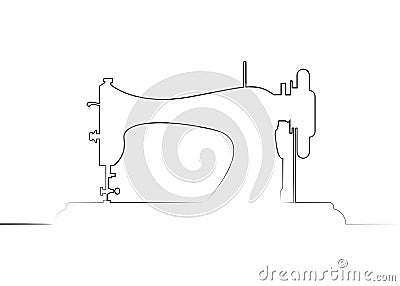 Tailor vector logo. Single line drawing sewing machine logo template. Fashion logo. Continuous line Sewing machine vector line Vector Illustration