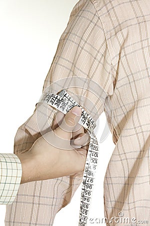 Tailored shirt mesure biceps Stock Photo