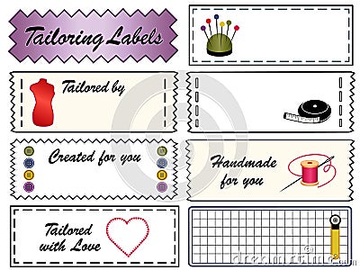 Tailoring Labels Vector Illustration