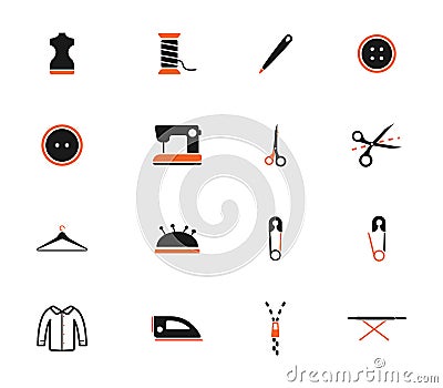 Tailoring simply icons Vector Illustration