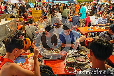 Tainan Flower Night Market or Garden Night Market, is a tourism night market in North District, Tainan, Taiwan. Editorial Stock Photo