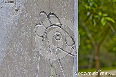 Taino Bird Petroglyphs 1 Stock Photo