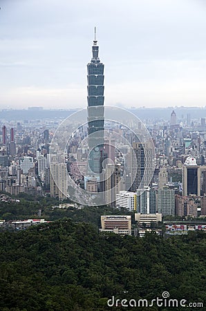 Taipei city and 101 Editorial Stock Photo