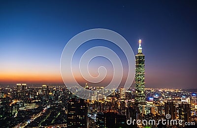 Taipei 101 night view Editorial Stock Photo