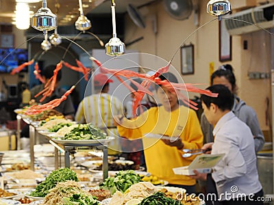 A restaurant in Yuanling street in downtown Taipei. Editorial Stock Photo